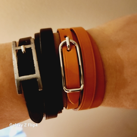 Hermes Natural Leather Palladium Quadruple Tour Bracelet - Picture 9 of 15